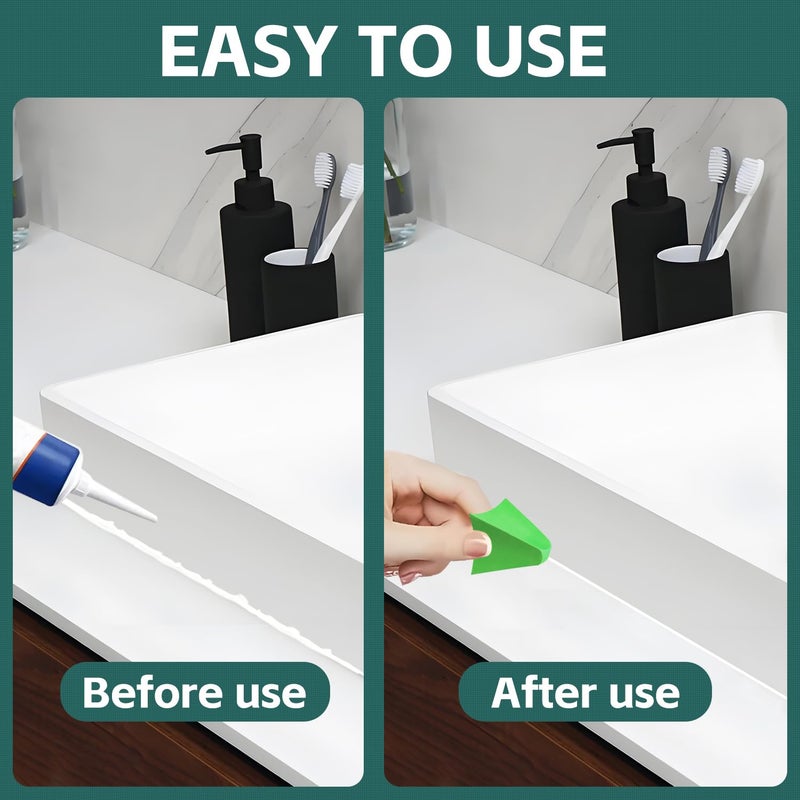 uadbau 2 Pcs That Silicone Tool, Silicone Caulking Tool Kit (3/6/10/16mm) - Reusable Sealant Finisher, Grout Spreader for Smooth Caulk - Kitchen, Bathroom, Tile & Floor Edges (Green) - Image 2
